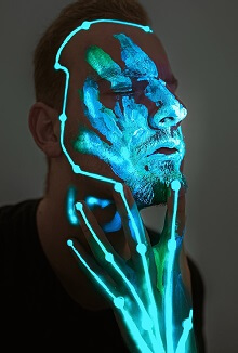 Neon painted man